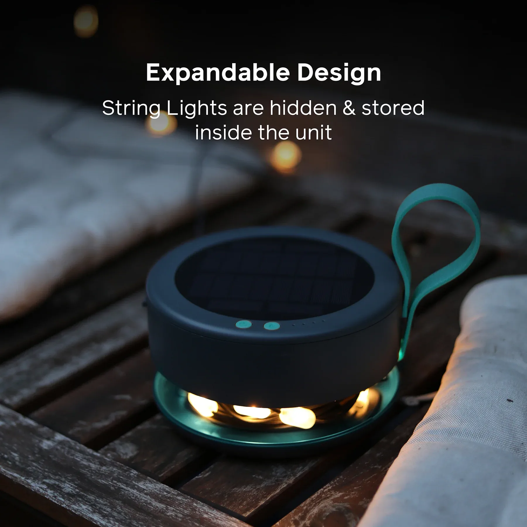 Solar String Lights 44ft White Carousel 7