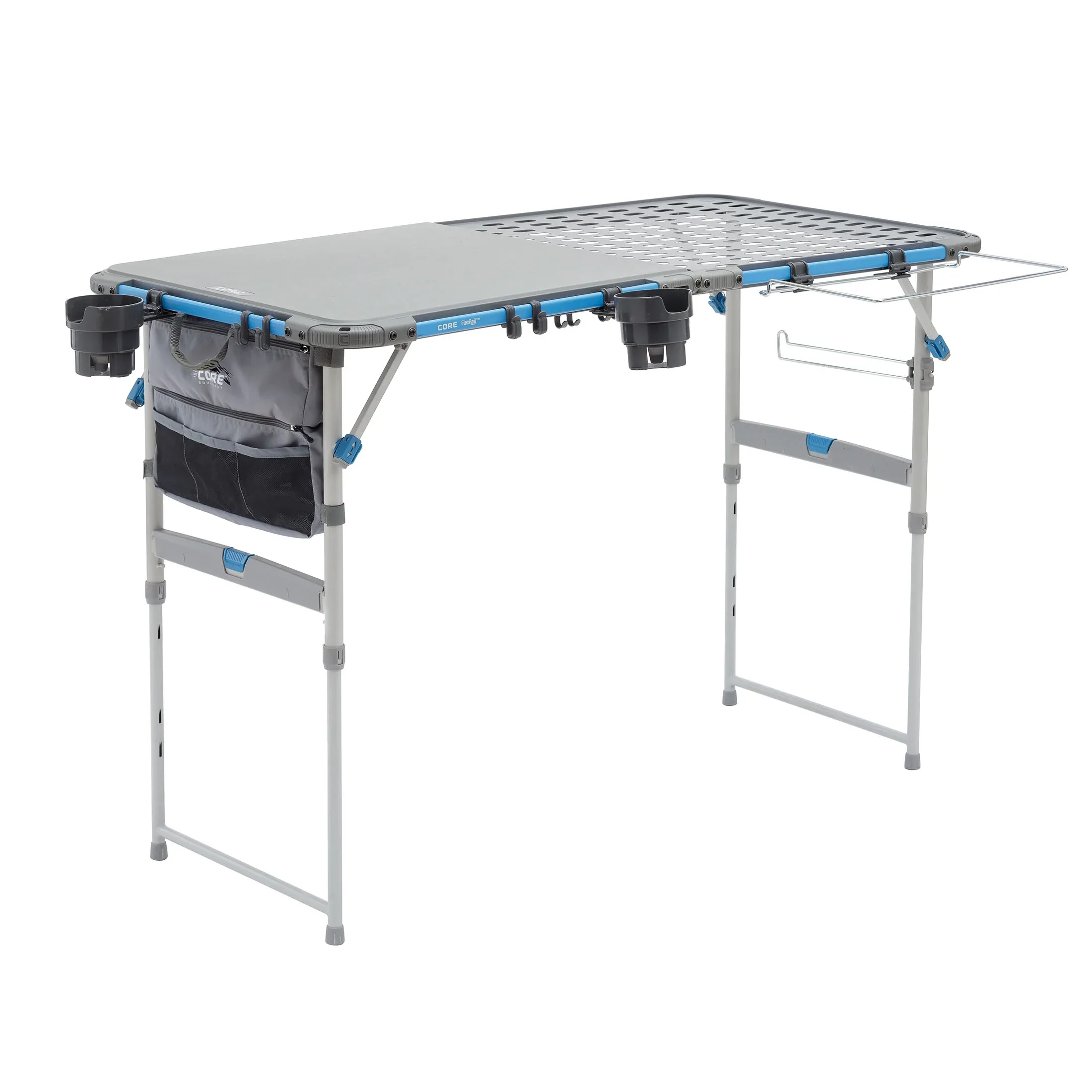 Core equipment flex rail cook table